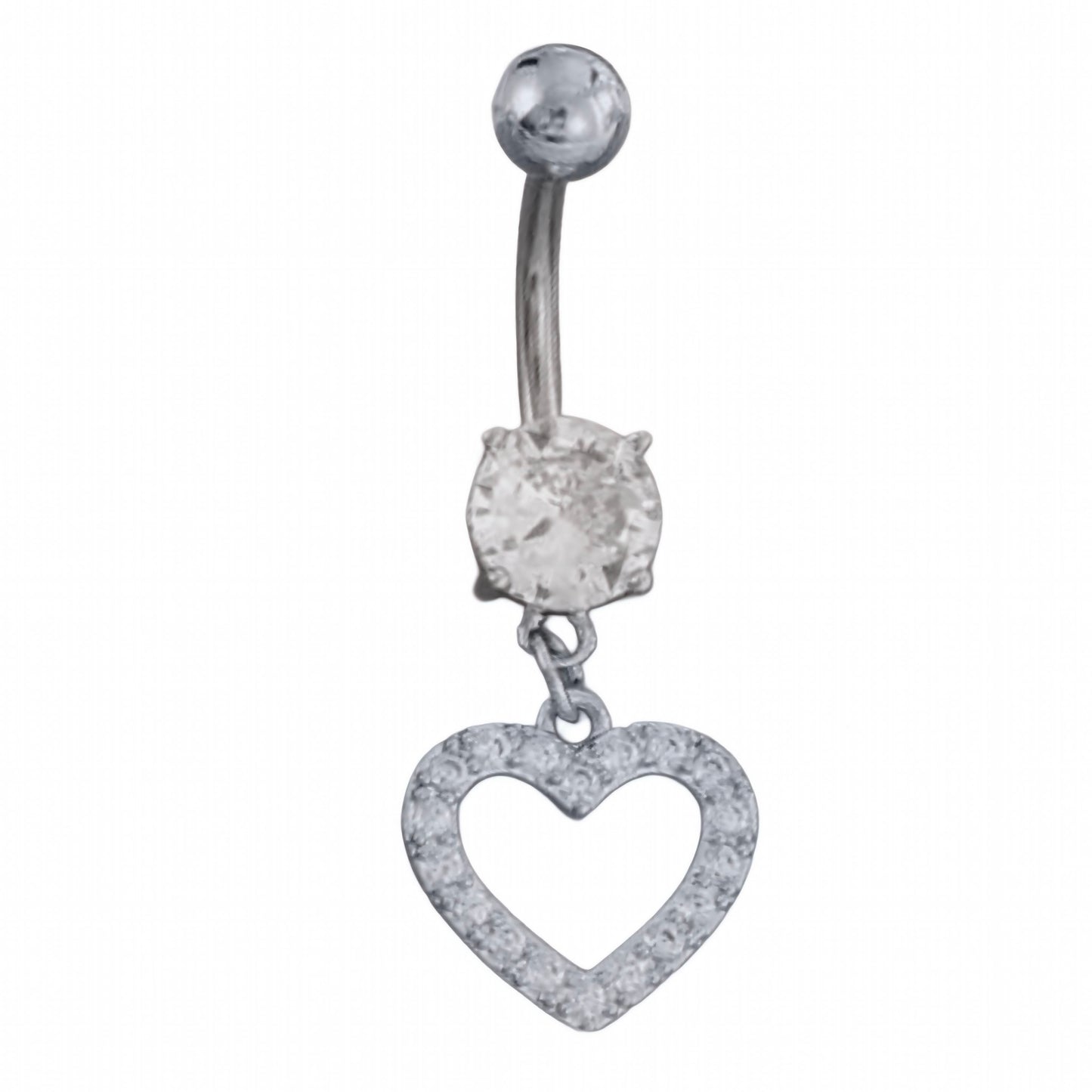 Silver Diamond Heart